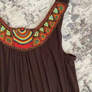 Beaded brown dress